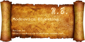 Modrovics Blandina névjegykártya